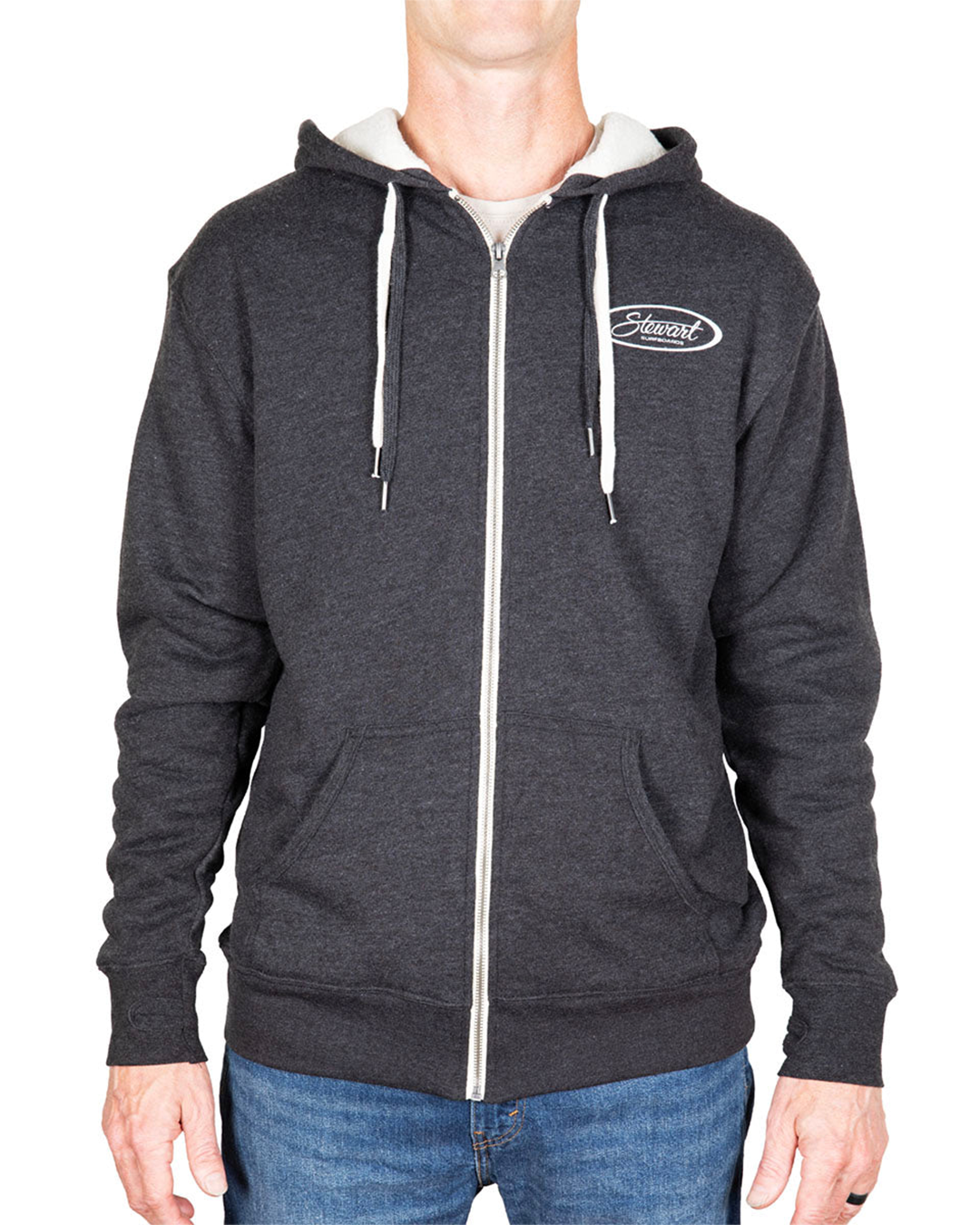 Stewart Surf Oval Sherpa Hoody-Charcoal Heather