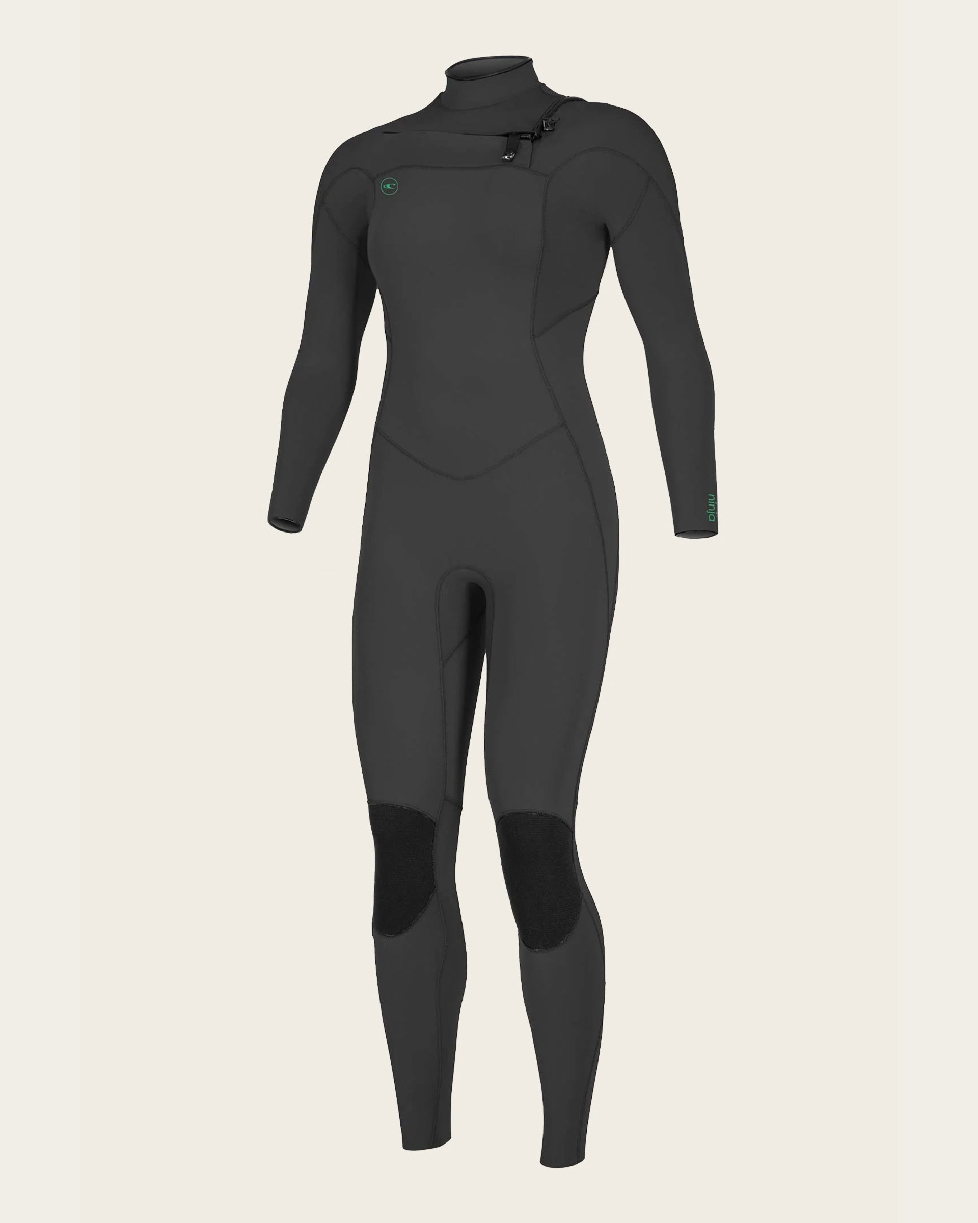 O'Neill Women's Ninja 3/2mm Chest Zip Fullsuit Wetsuit - Black/Black