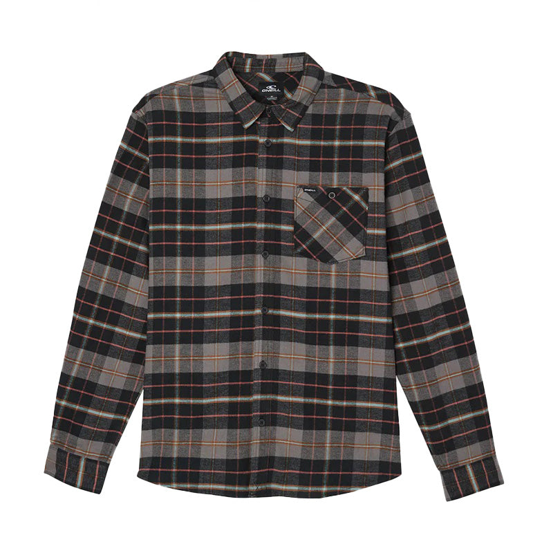 O'Neill Men's Redmond Plaid Stretch Flannel Shirt Black