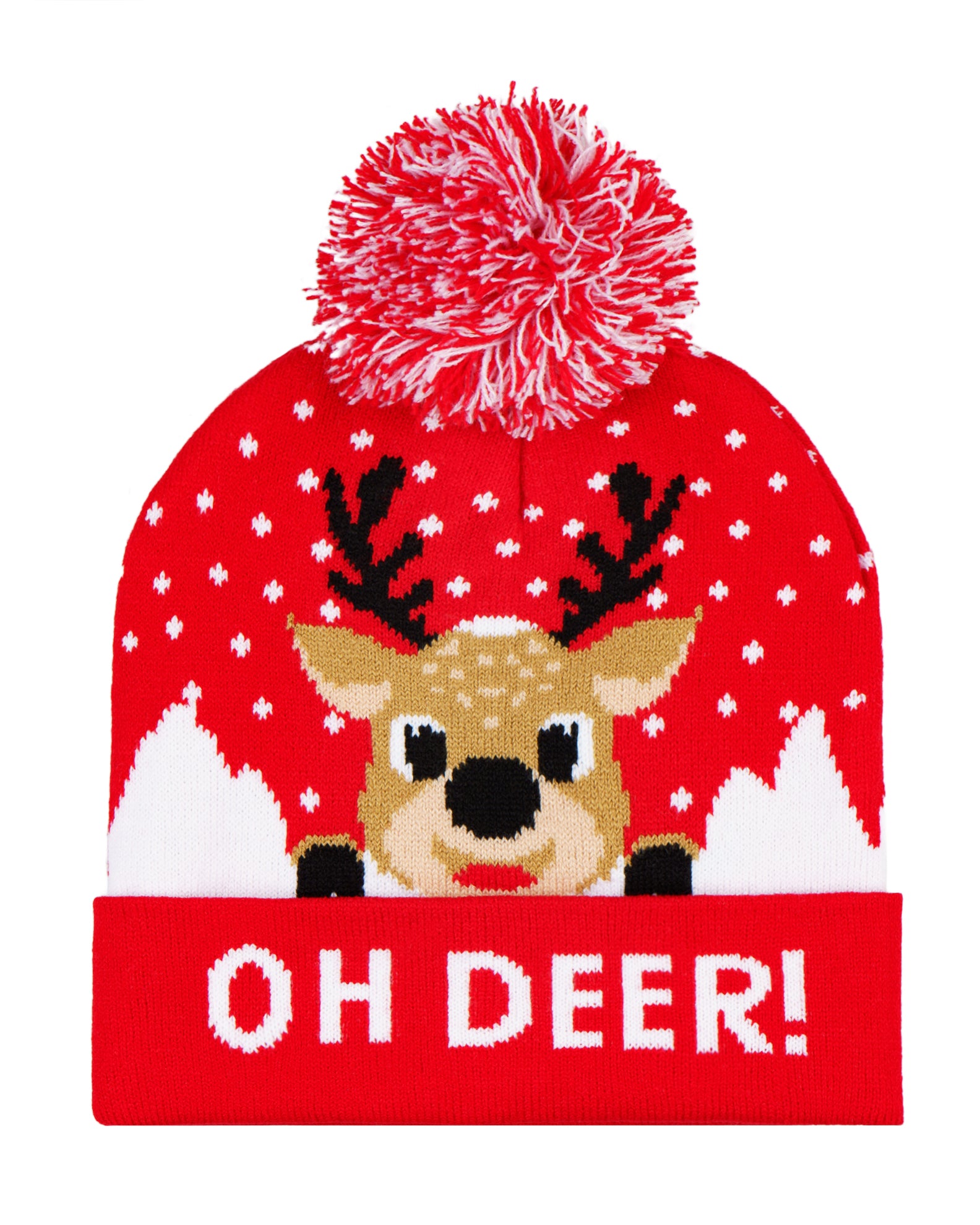 Oh Deer Beanie - Red