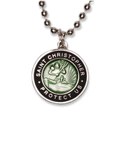St. Christopher Necklace - Olive/Black