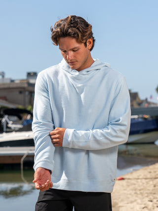 JS Active Men's Otto Active Pullover Hooded Sweatshirt - Light Blue