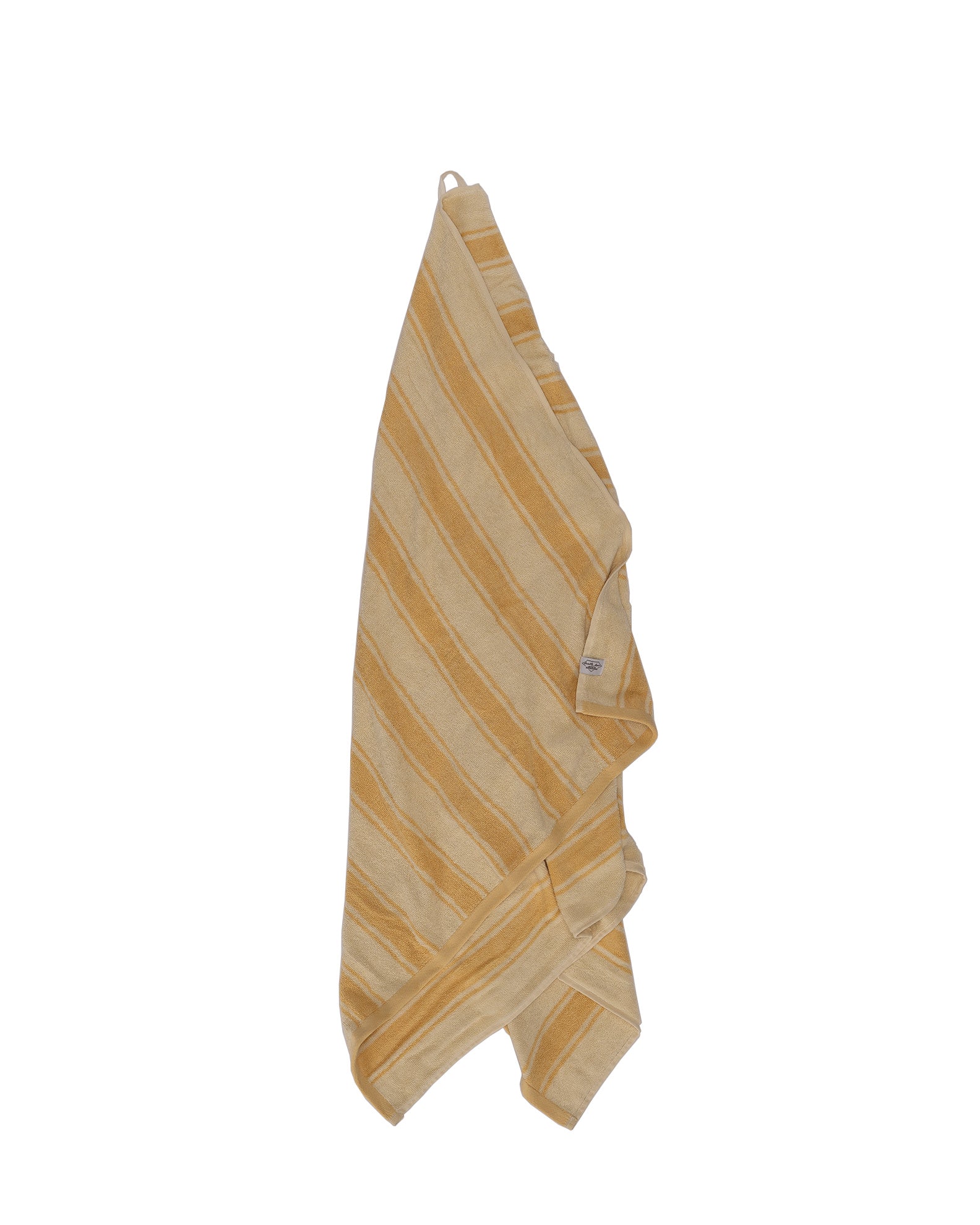 Danielle Brown Oversized Jacquard Beach Towel - Lemon Stripe