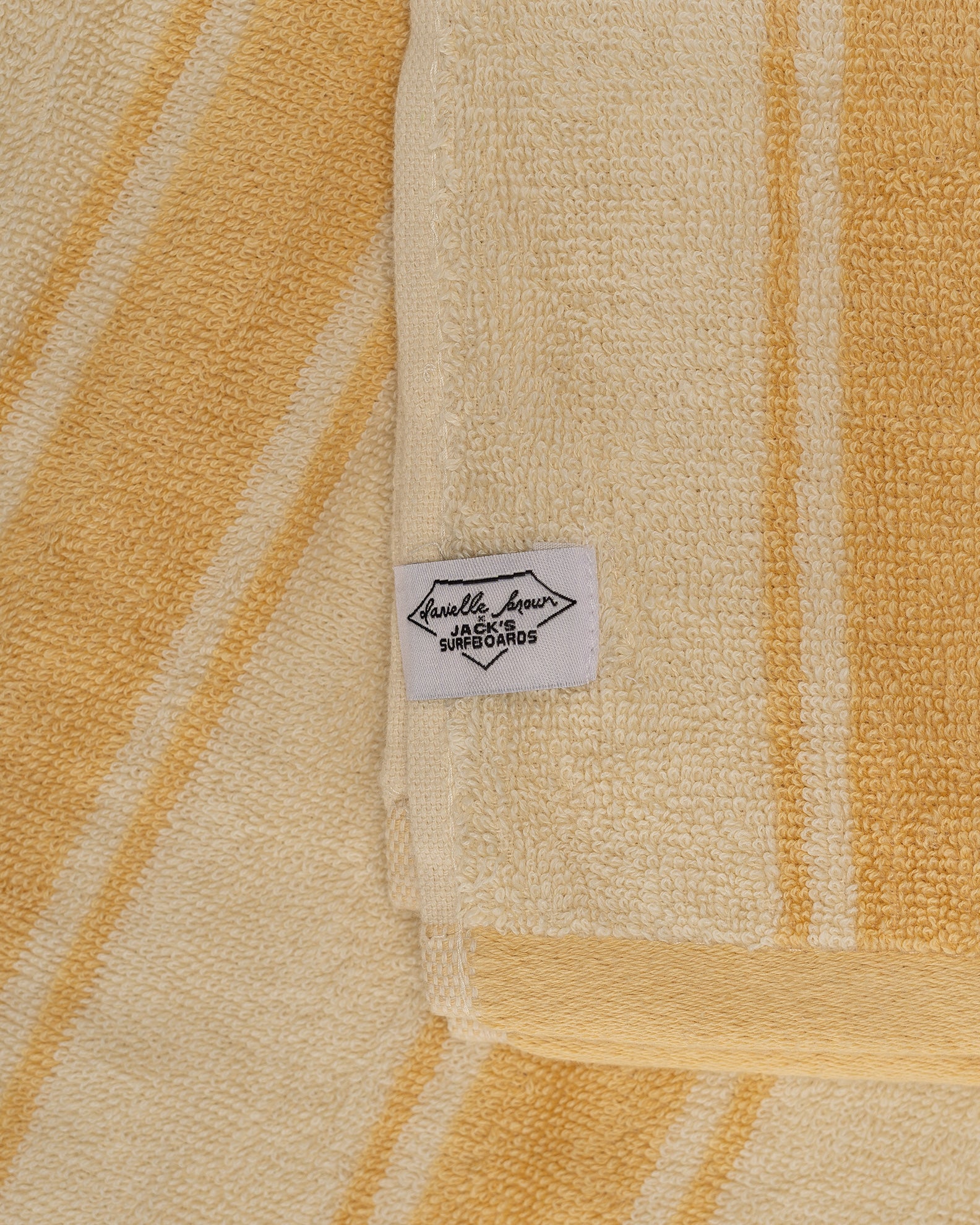 Danielle Brown Oversized Jacquard Beach Towel - Lemon Stripe