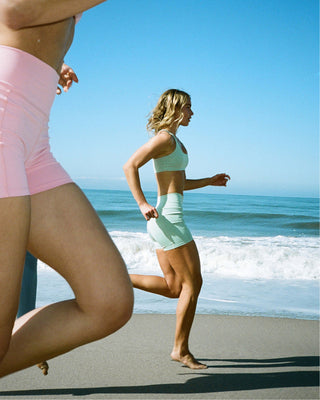 Sara Kathryns x JS Active "Pace Me Pocket" Biker Shorts- Honeydew
