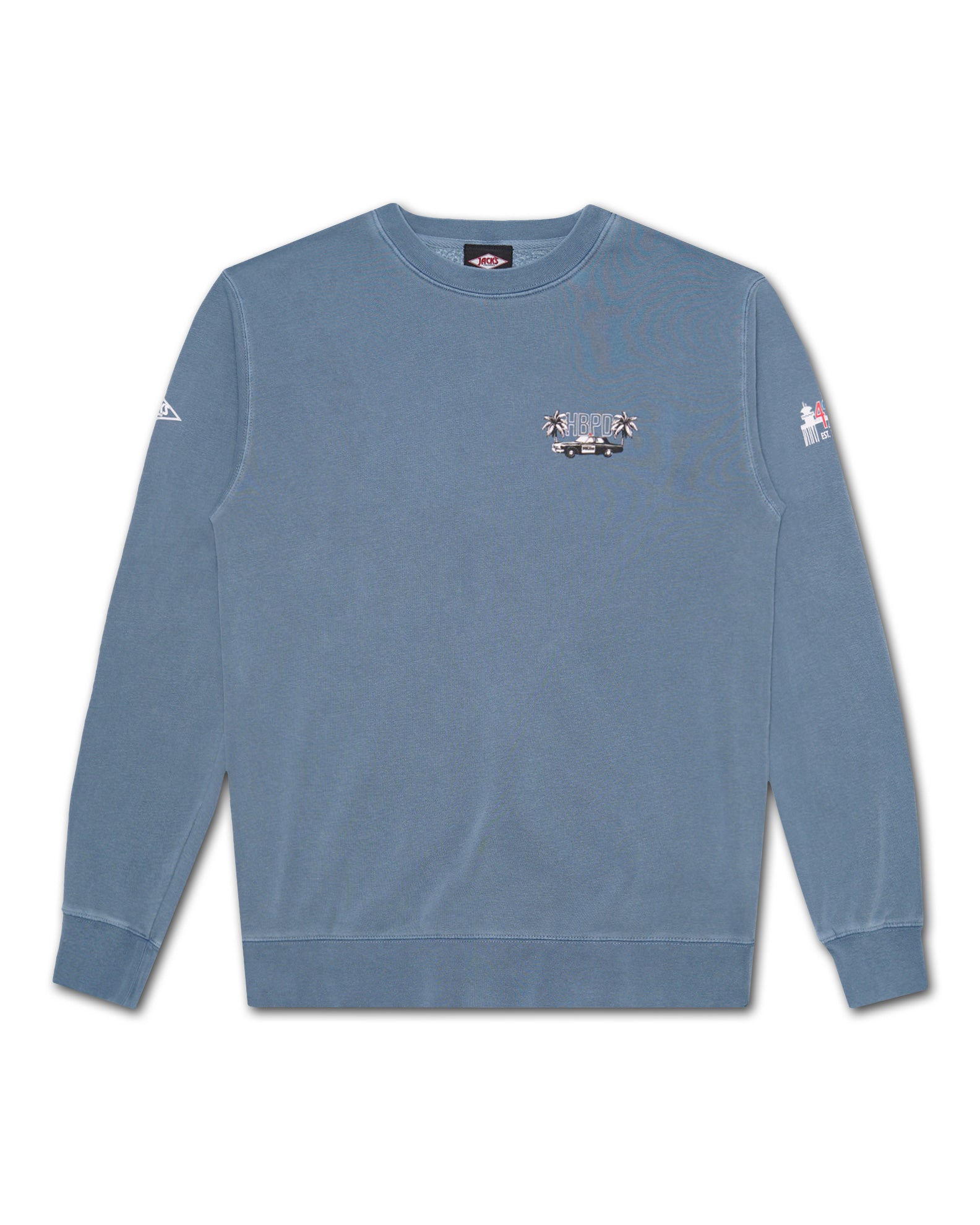 HBPD Police Palms Pigment Crewneck - Slate  Blue