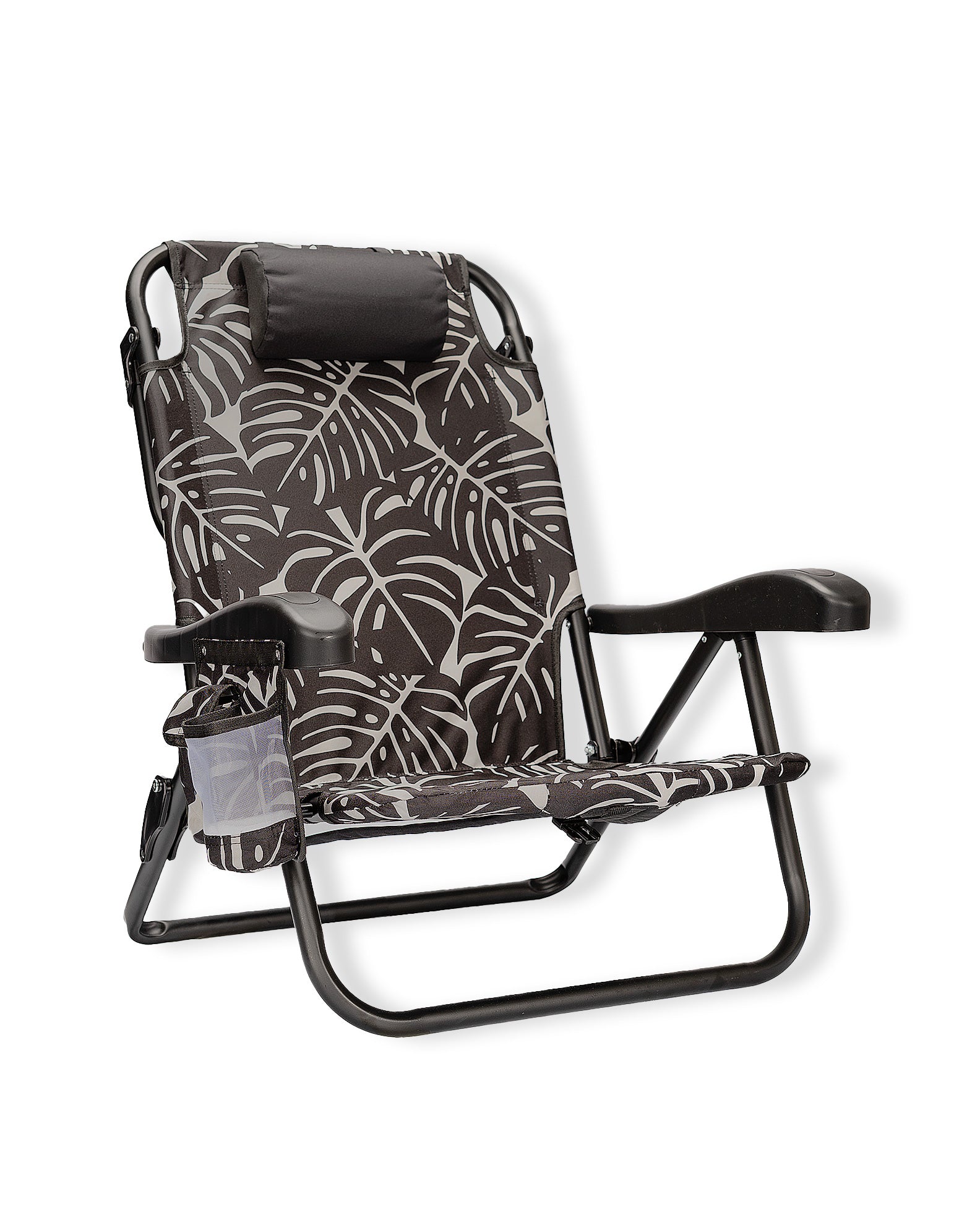 Pisolino Beach Backpack Chair - Black Palm 2