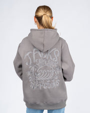Paradise Embroidered Pullover Hoodie - Charcoal