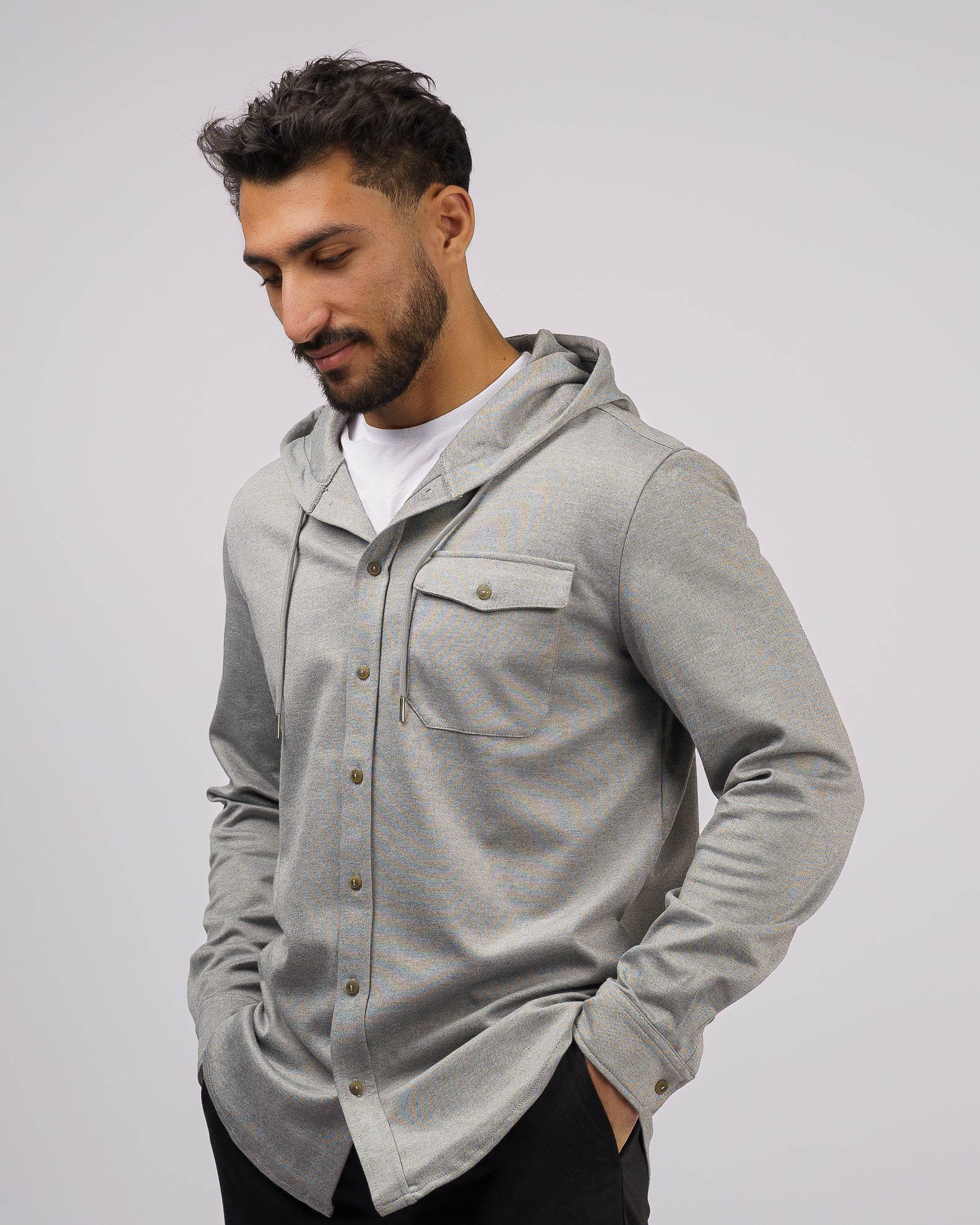 Parson Hooded Flannel - Heather Gray 