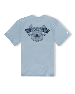 Police Badge S/S T-Shirt - Light Blue
