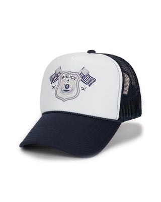 Police Badge Hat - Navy/White
