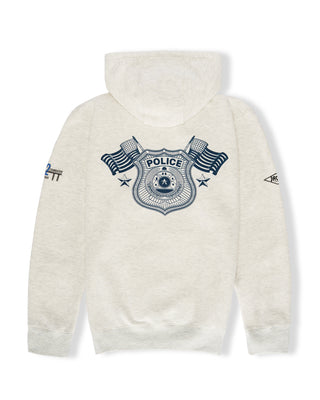 Police Badge Pullover Hoodie - Heather Grey