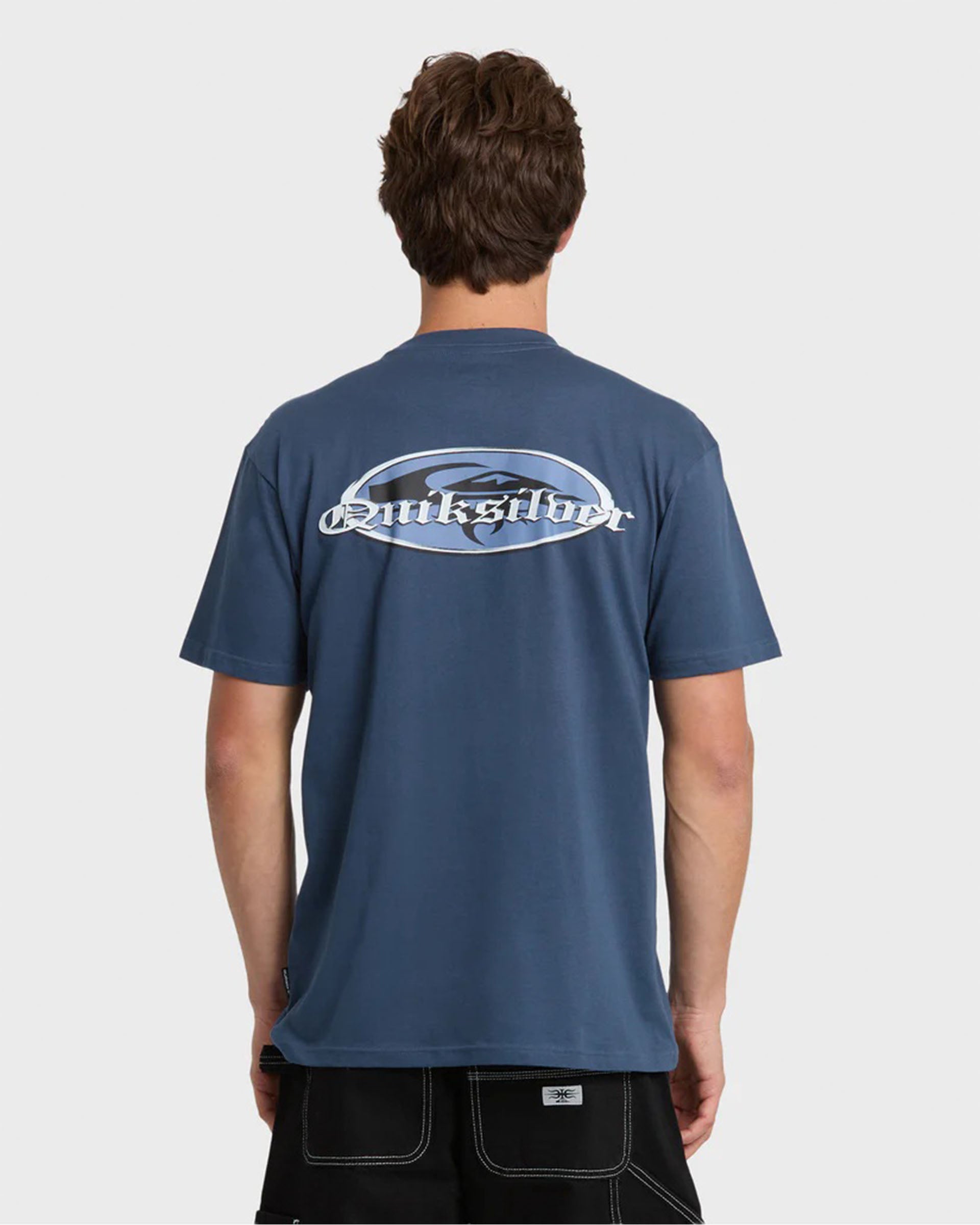 Quiksilver Chrome English Short Sleeve T-Shirt - Dark Denim