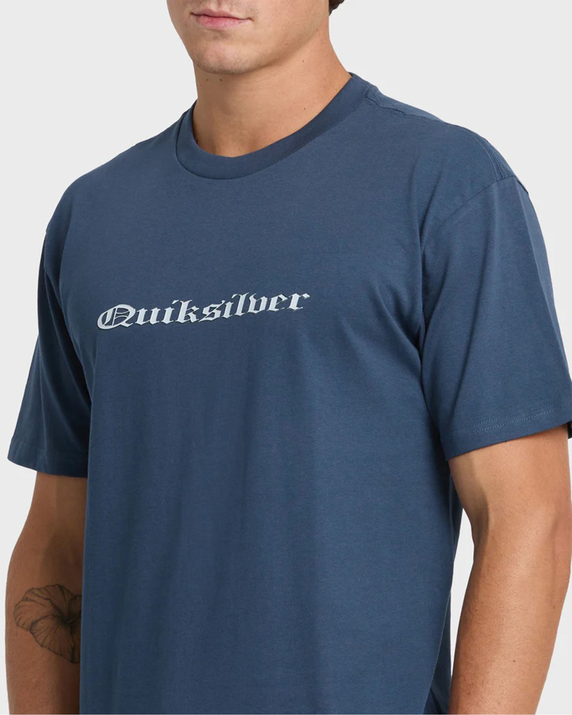 Quiksilver Chrome English Short Sleeve T-Shirt - Dark Denim