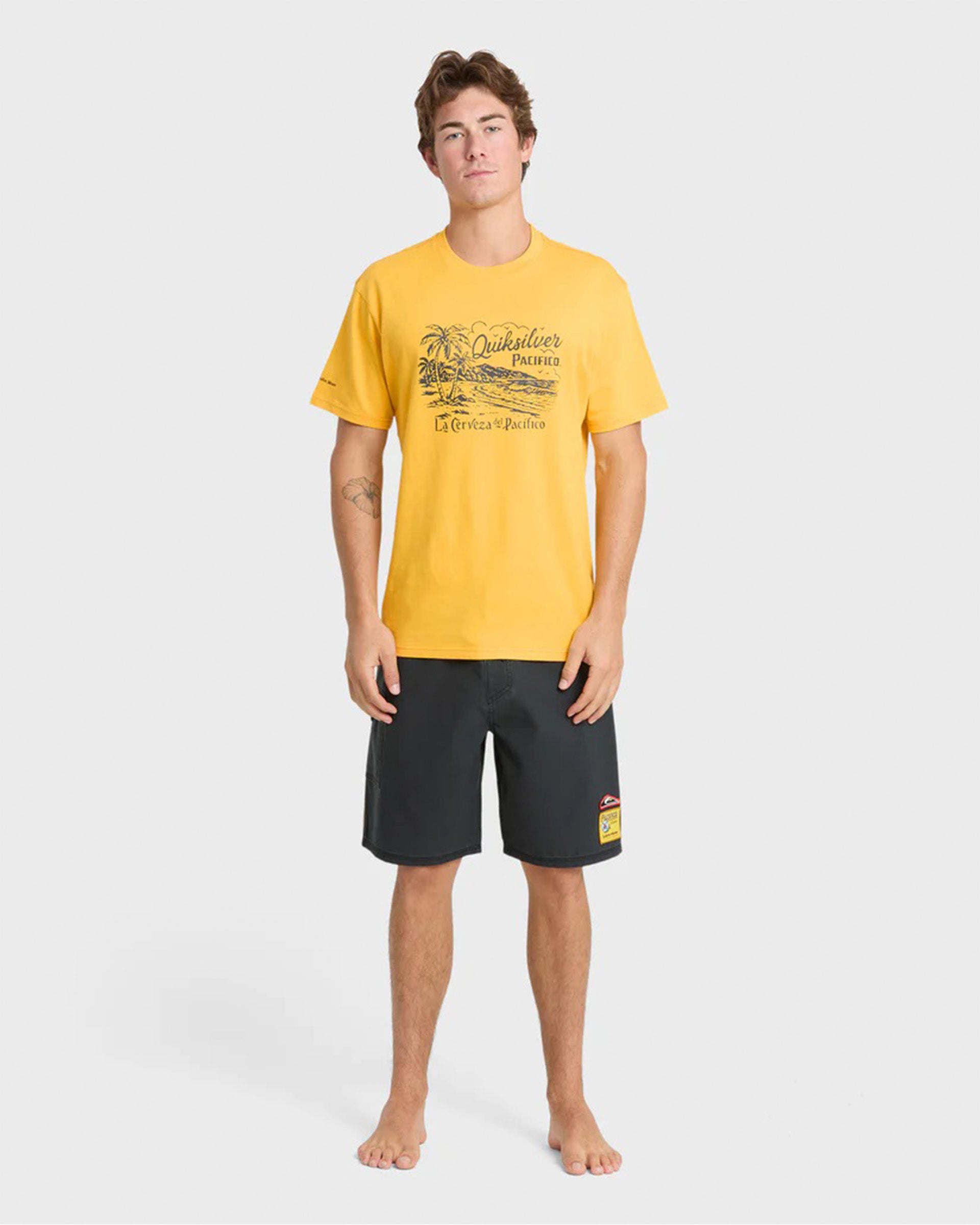 Quiksilver Pacifico Coastal Paradise Short Sleeve T-Shirt - Sunshine