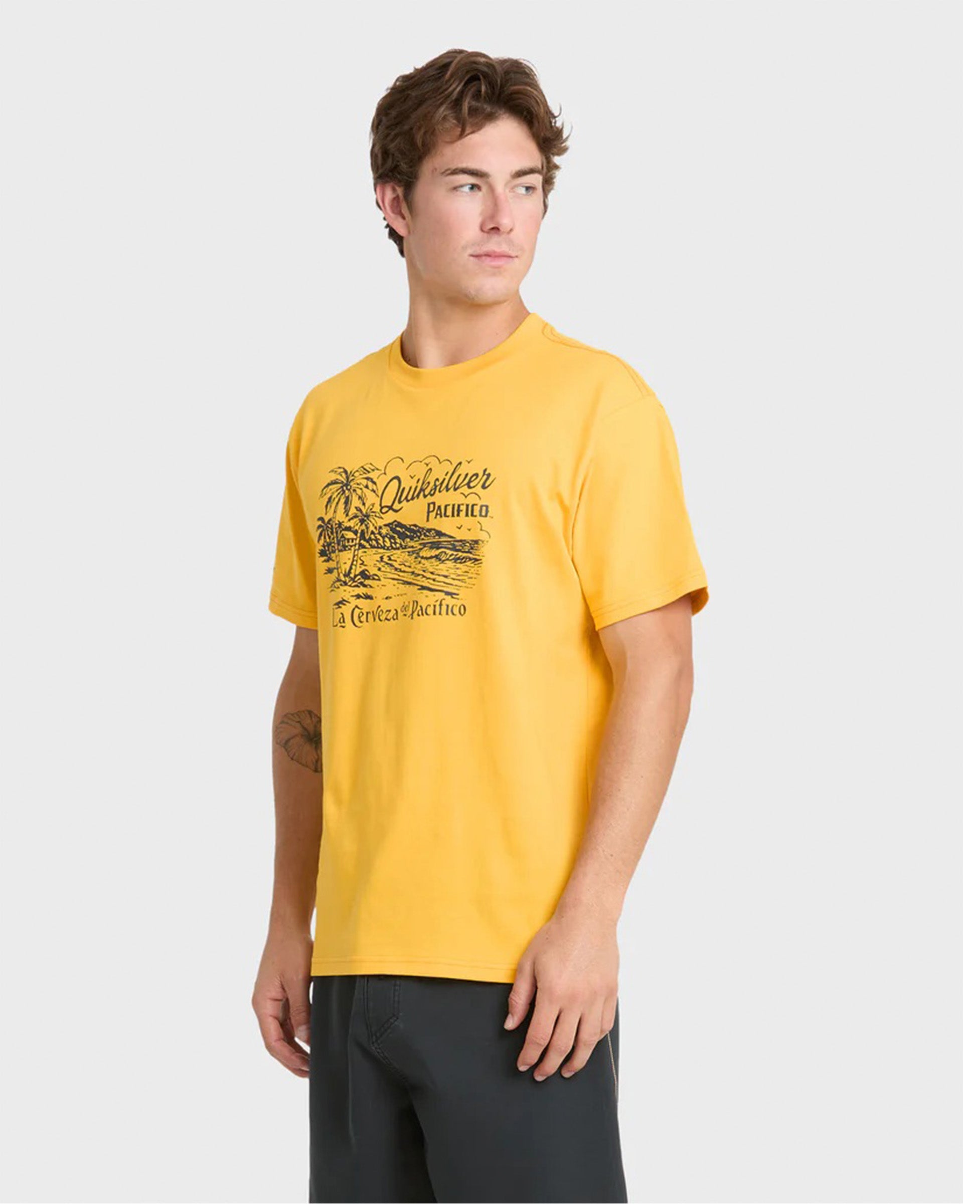 Quiksilver Pacifico Coastal Paradise Short Sleeve T-Shirt - Sunshine