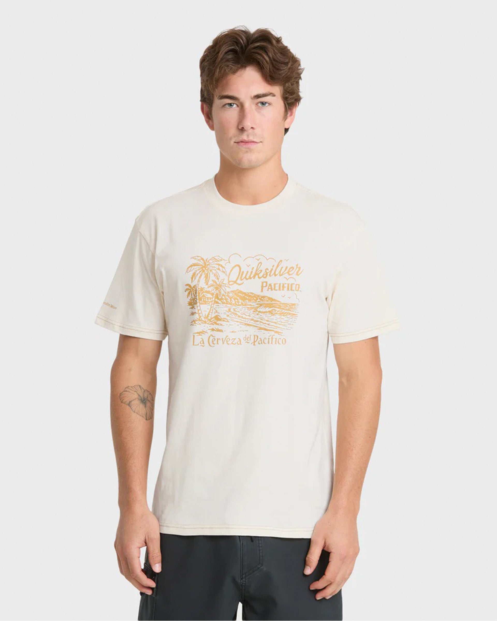 Quiksilver Pacifico Coastal Paradise Short Sleeve T-Shirt - Tofu