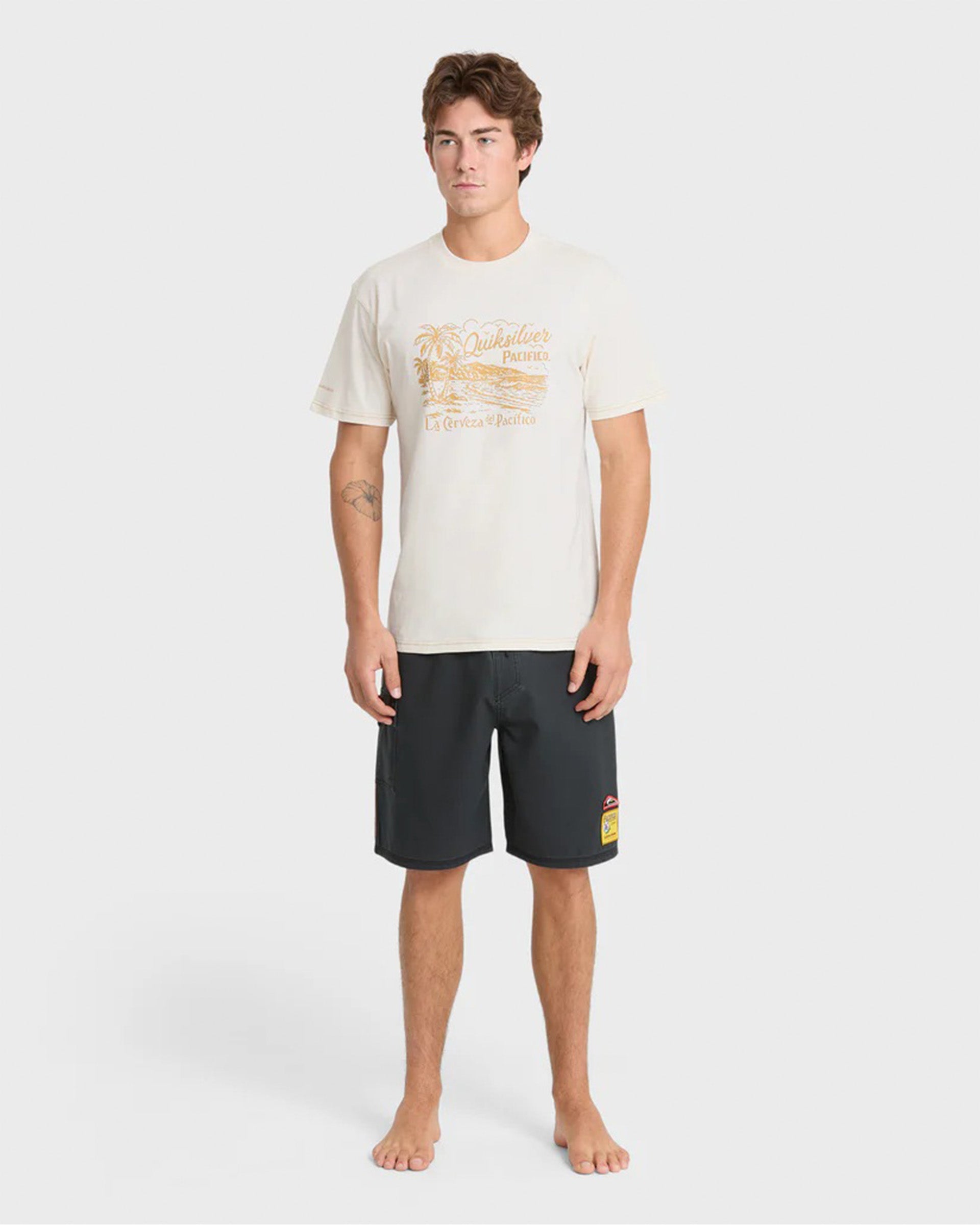 Quiksilver Pacifico Coastal Paradise Short Sleeve T-Shirt - Tofu