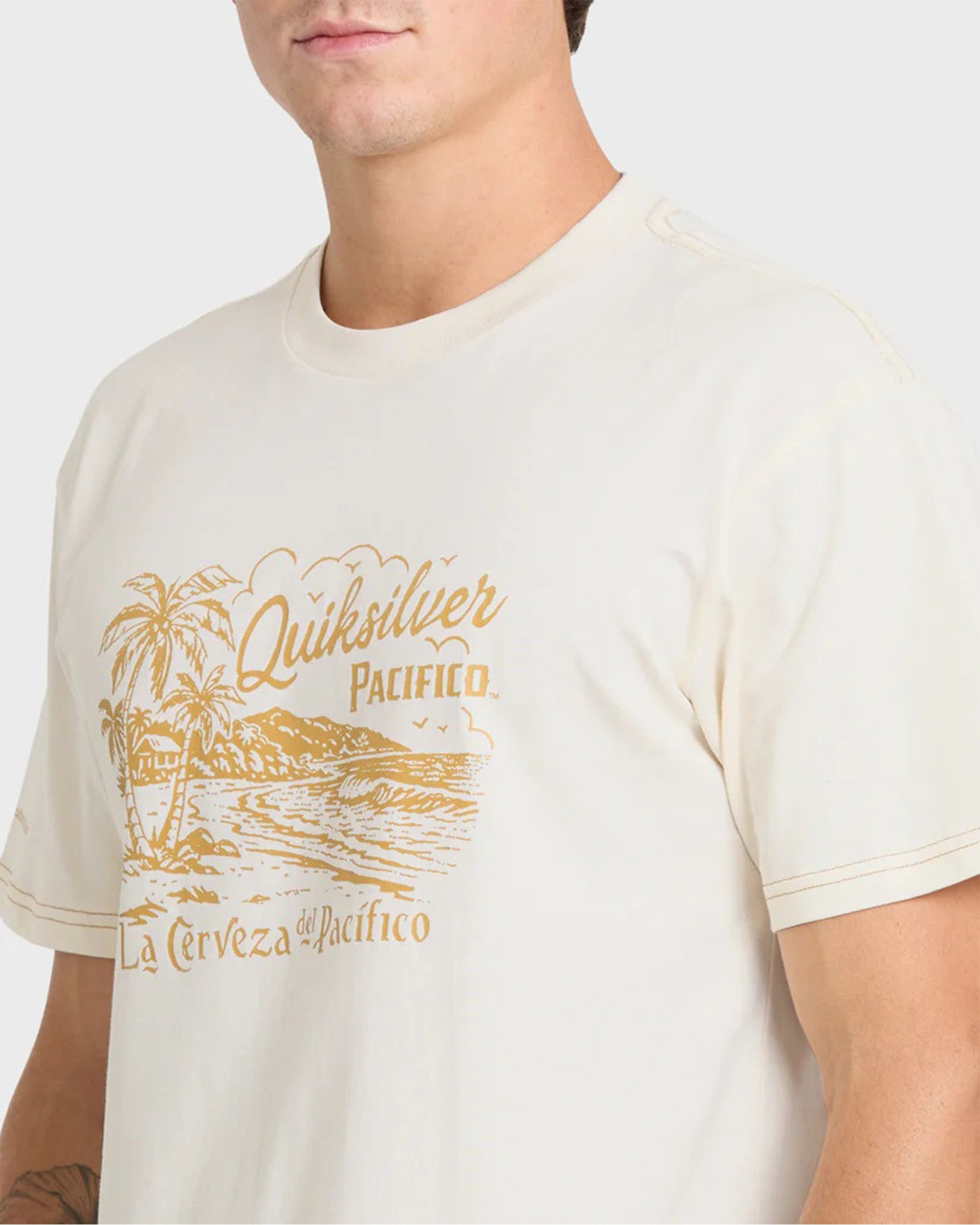 Quiksilver Pacifico Coastal Paradise Short Sleeve T-Shirt - Tofu