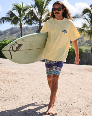 Quiksilver Crystal Jet Short Sleeve T-Shirt - Pale Yellow