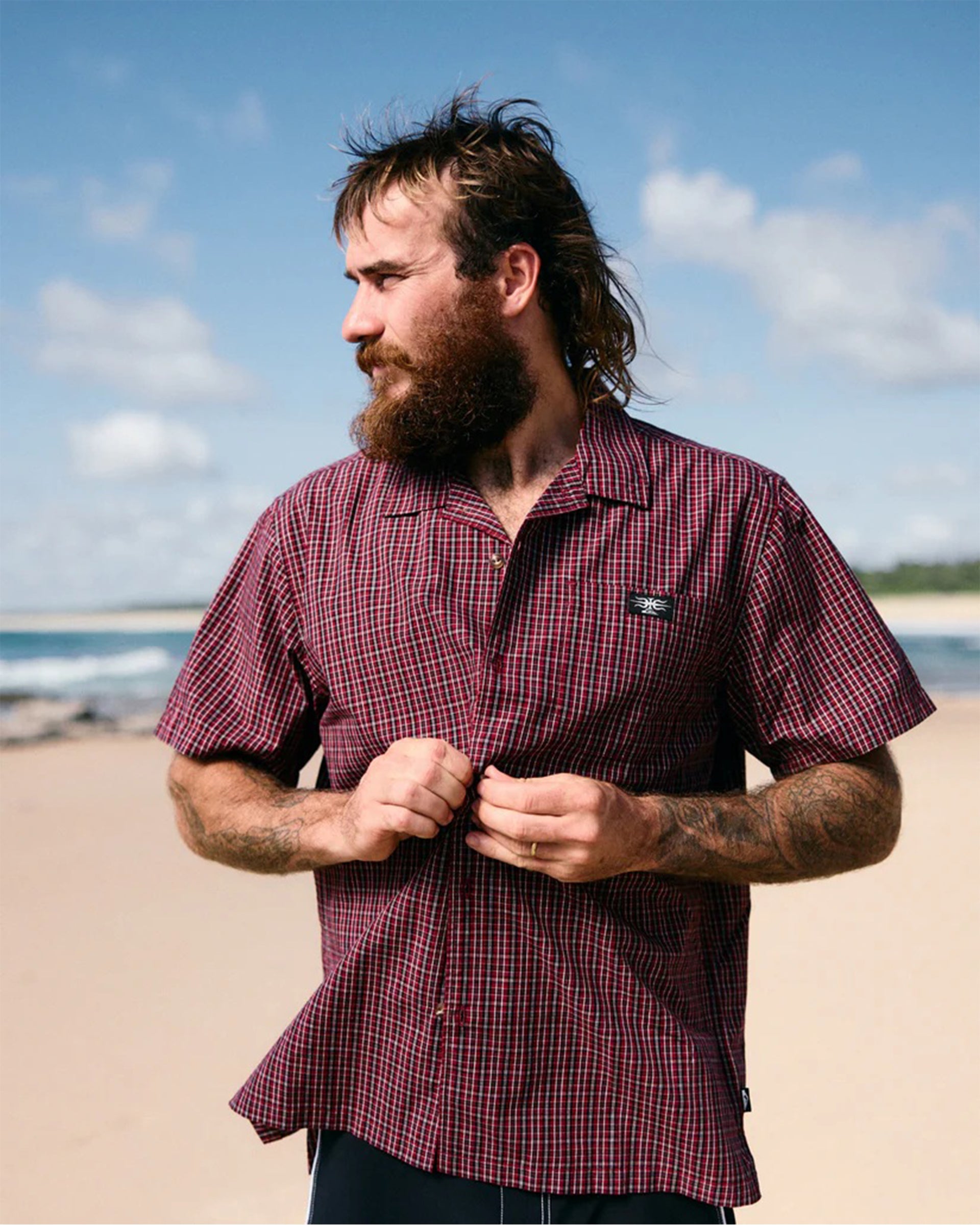 Quiksilver Liquid Metal Short Sleeve Shirt - Biking Red