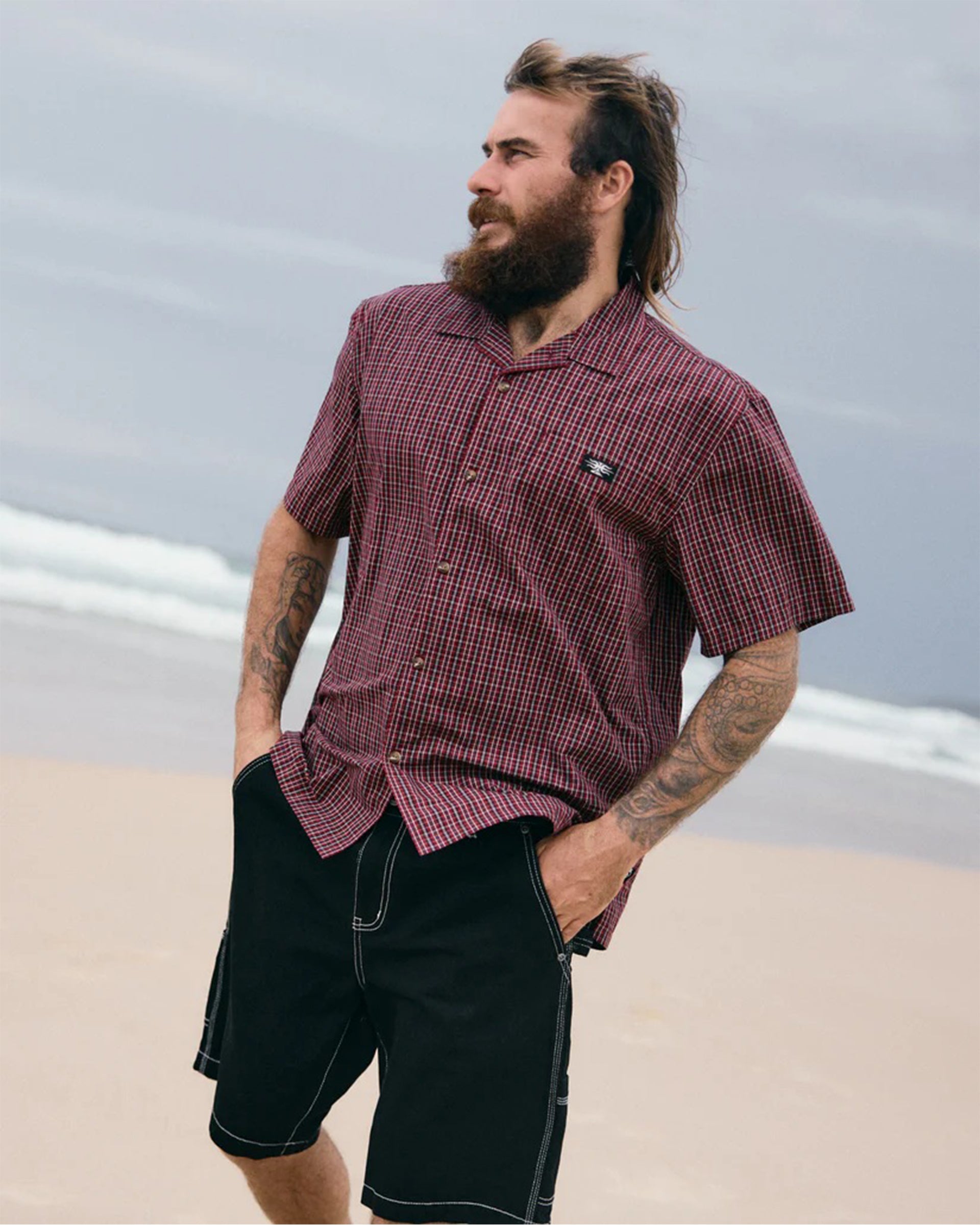 Quiksilver Liquid Metal Short Sleeve Shirt - Biking Red