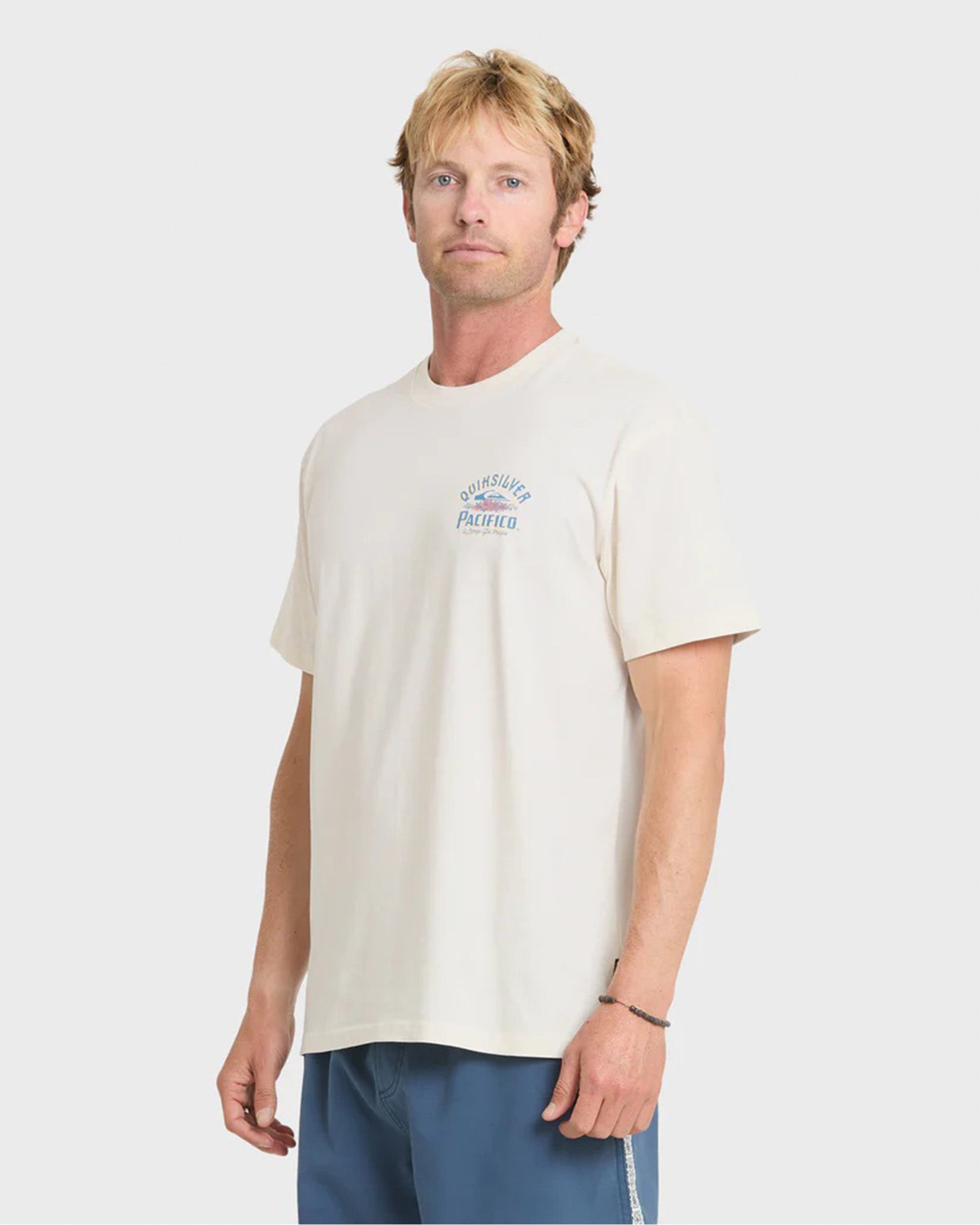 Quiksilver Pacifico Signage Short Sleeve T-Shirt - Tofu