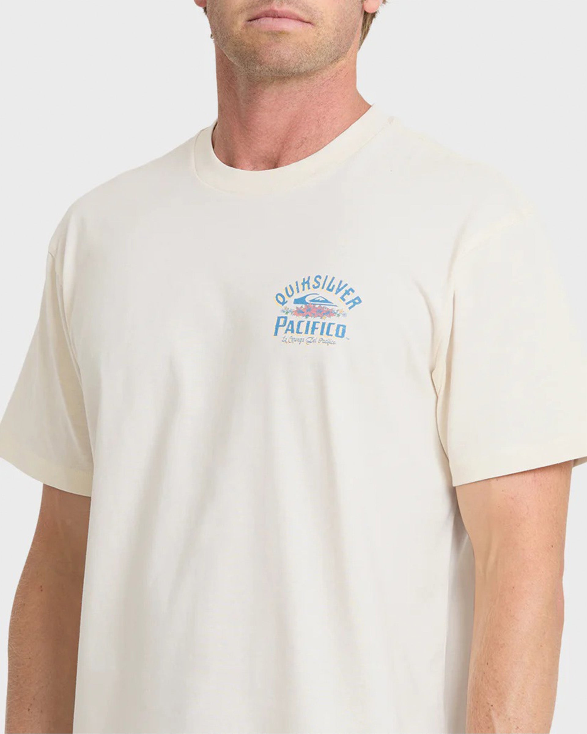 Quiksilver Pacifico Signage Short Sleeve T-Shirt - Tofu