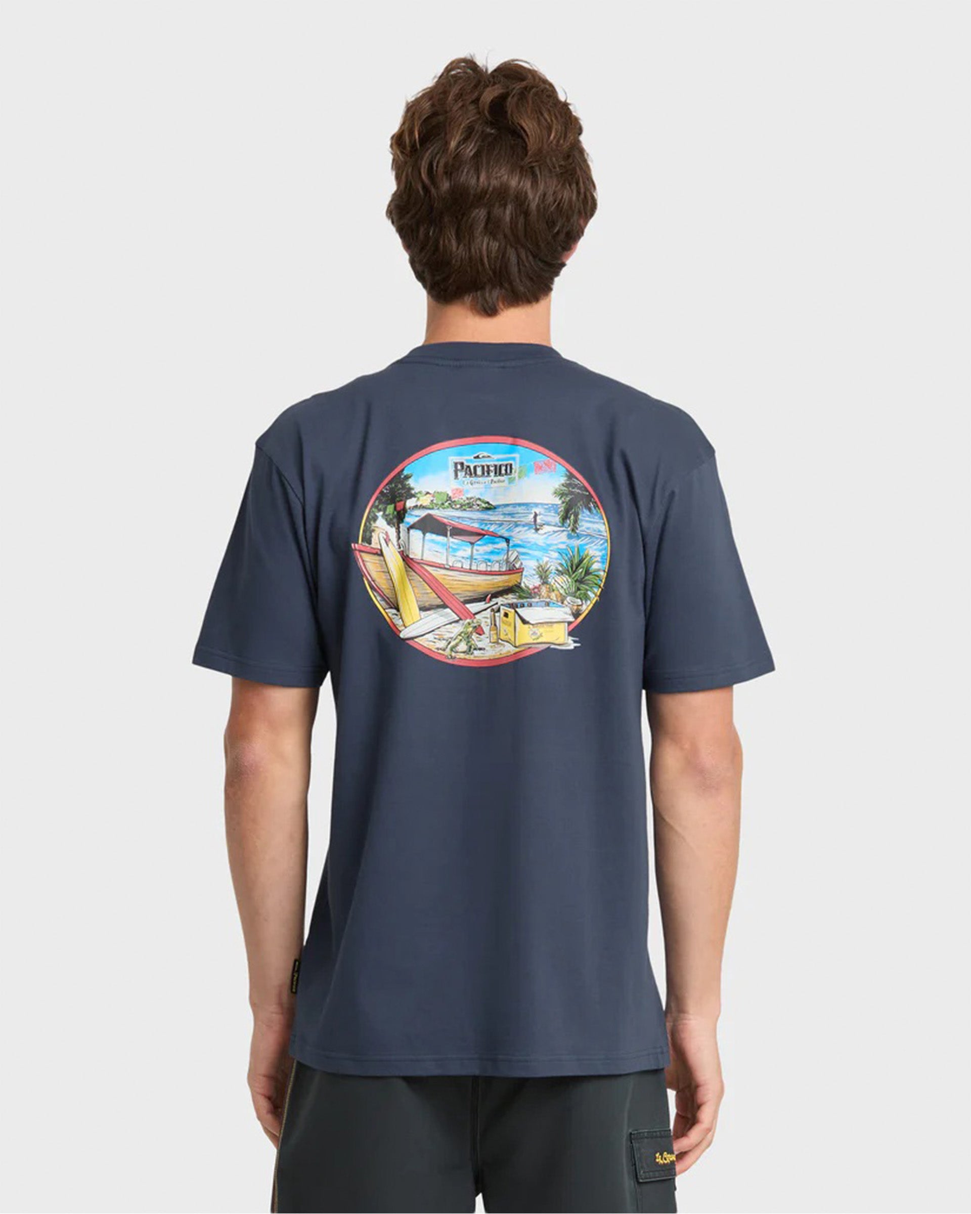 Quiksilver Pacifico Sayulita Cruising Short Sleeve T-Shirt - Navy