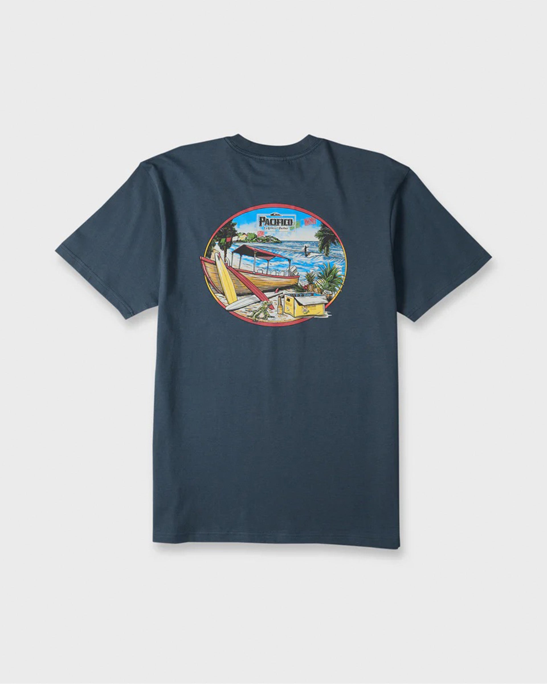 Quiksilver Pacifico Sayulita Cruising Short Sleeve T-Shirt - Navy