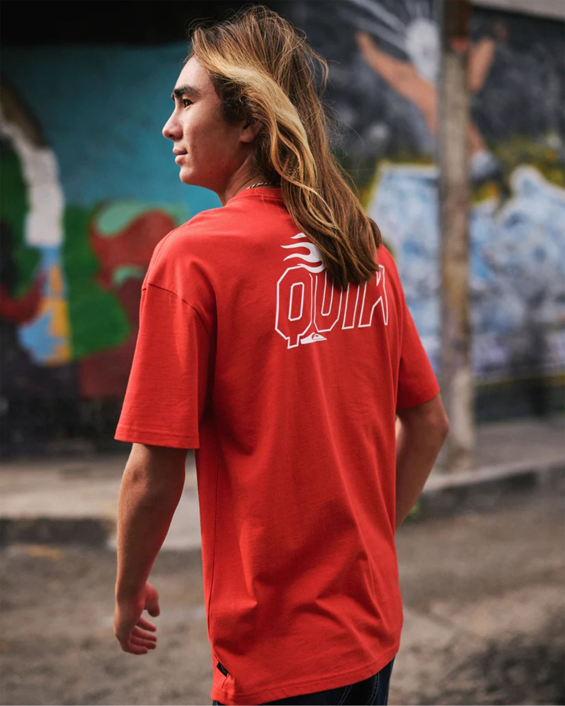 Quiksilver Stacked Mercury Short Sleeve T-Shirt - Salsa