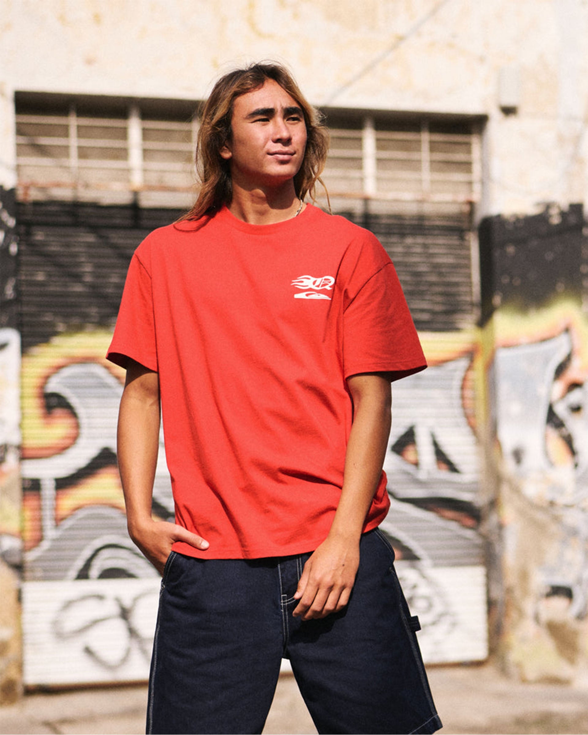 Quiksilver Stacked Mercury Short Sleeve T-Shirt - Salsa