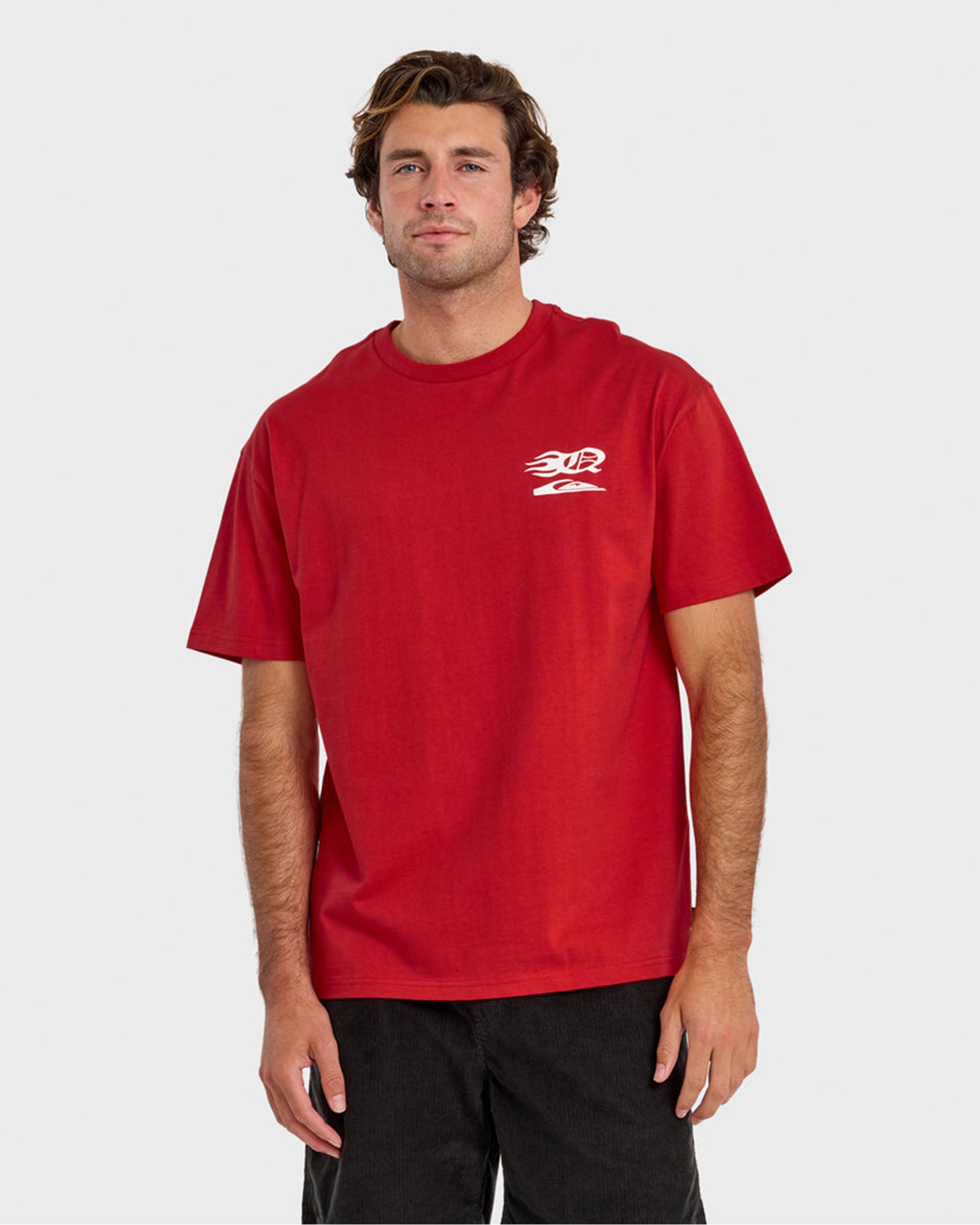Quiksilver Stacked Mercury Short Sleeve T-Shirt - Salsa