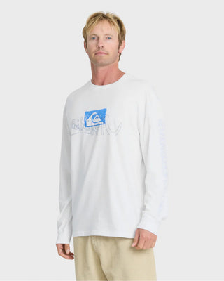 Quiksilver Young Guns Impaired Embellishment Long Sleeve T-Shirt - White