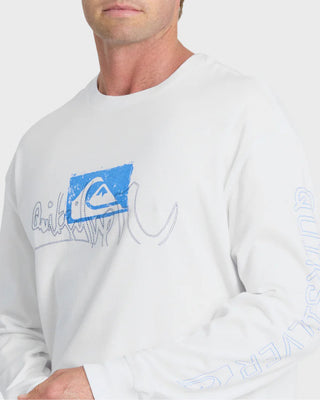 Quiksilver Young Guns Impaired Embellishment Long Sleeve T-Shirt - White