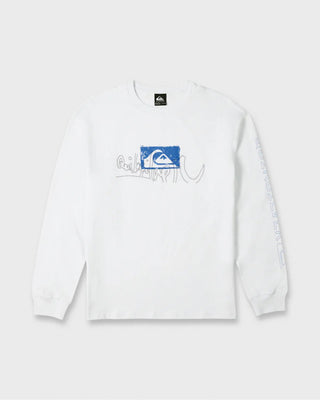 Quiksilver Young Guns Impaired Embellishment Long Sleeve T-Shirt - White