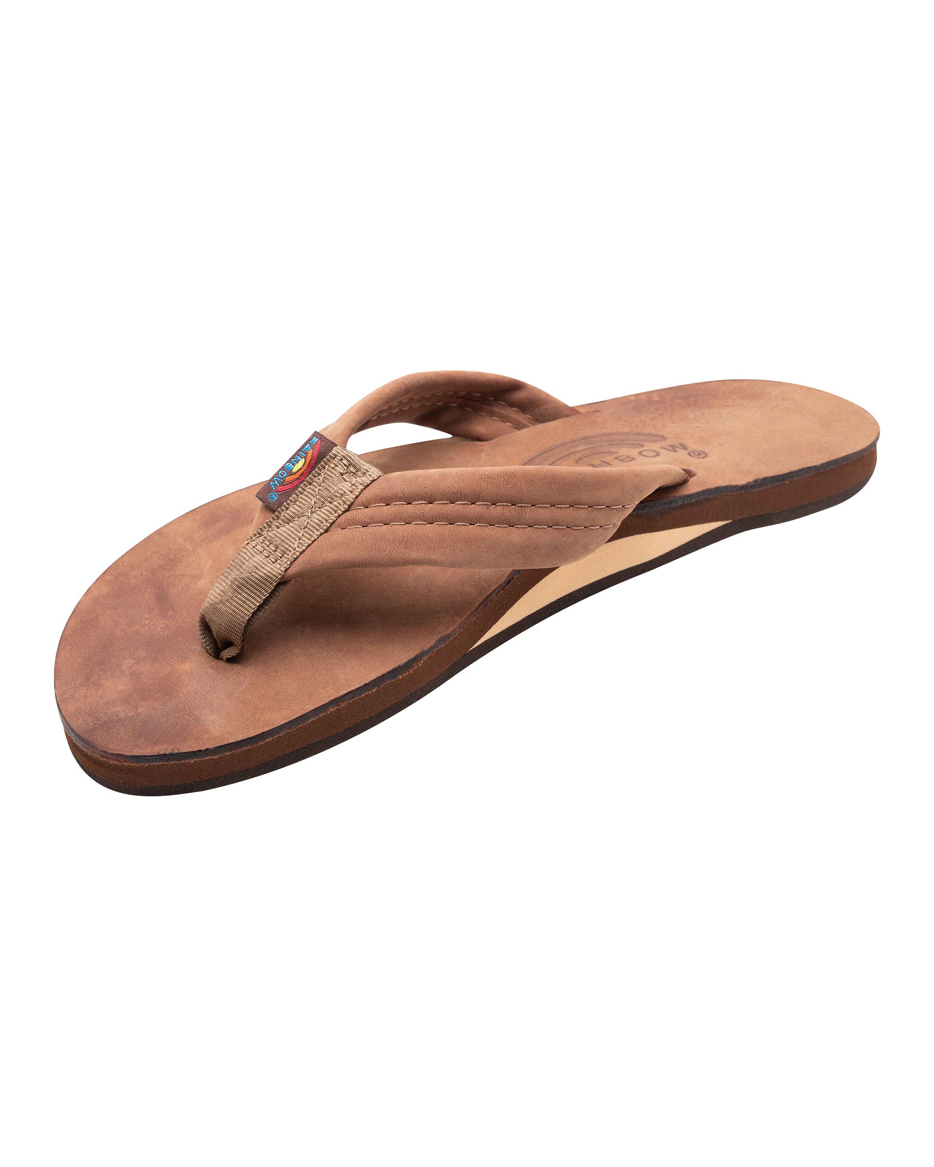 Men's Rainbow Luxury Leather Single Arch 1" Wide Strap Sandal - Nogales Wood