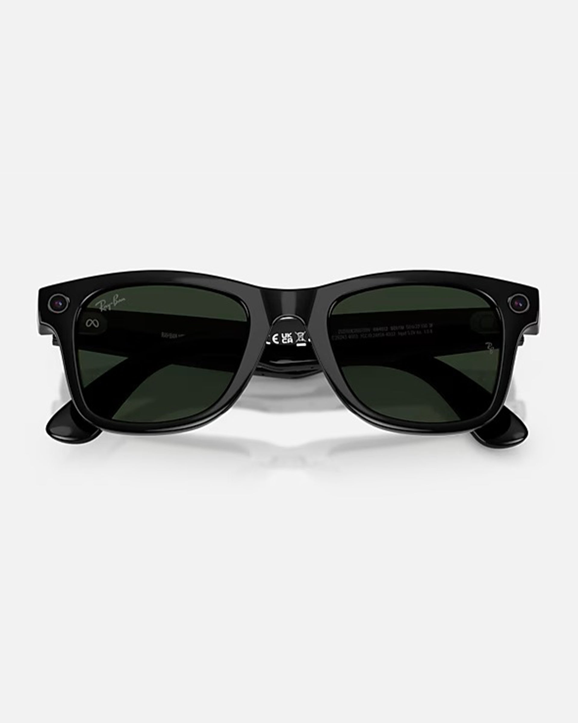 Meta Wayfarer Gen 2 Sunglasses - Shiny Black/Clear Graphite Green