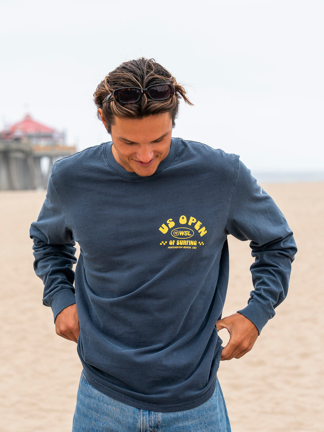 US Open x Jack's Surfboards 2026 Dude L/S Pigment T-Shirt - Pigment Indigo