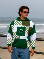 KNL Reworks x Jacks Surfboards Women's Tip Toe Pullover Hoodie - Limited Green Patchwork