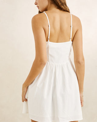 Rhythm Women's Annabelle Gathered Mini Dress - White