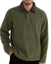 Rhythm Awake Polar Fleece Polo - Olive
