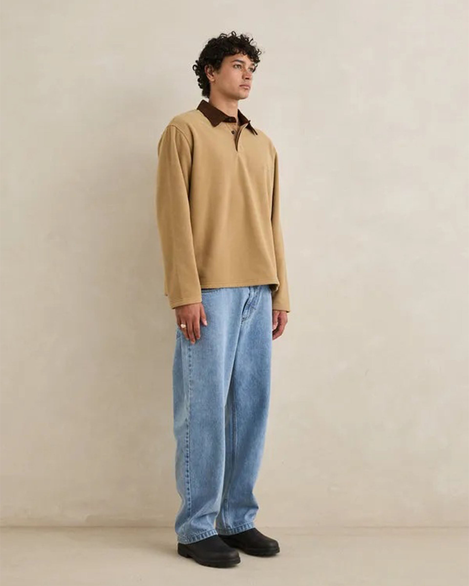 Rhythm Awake Polar Fleece Polo - Tobacco