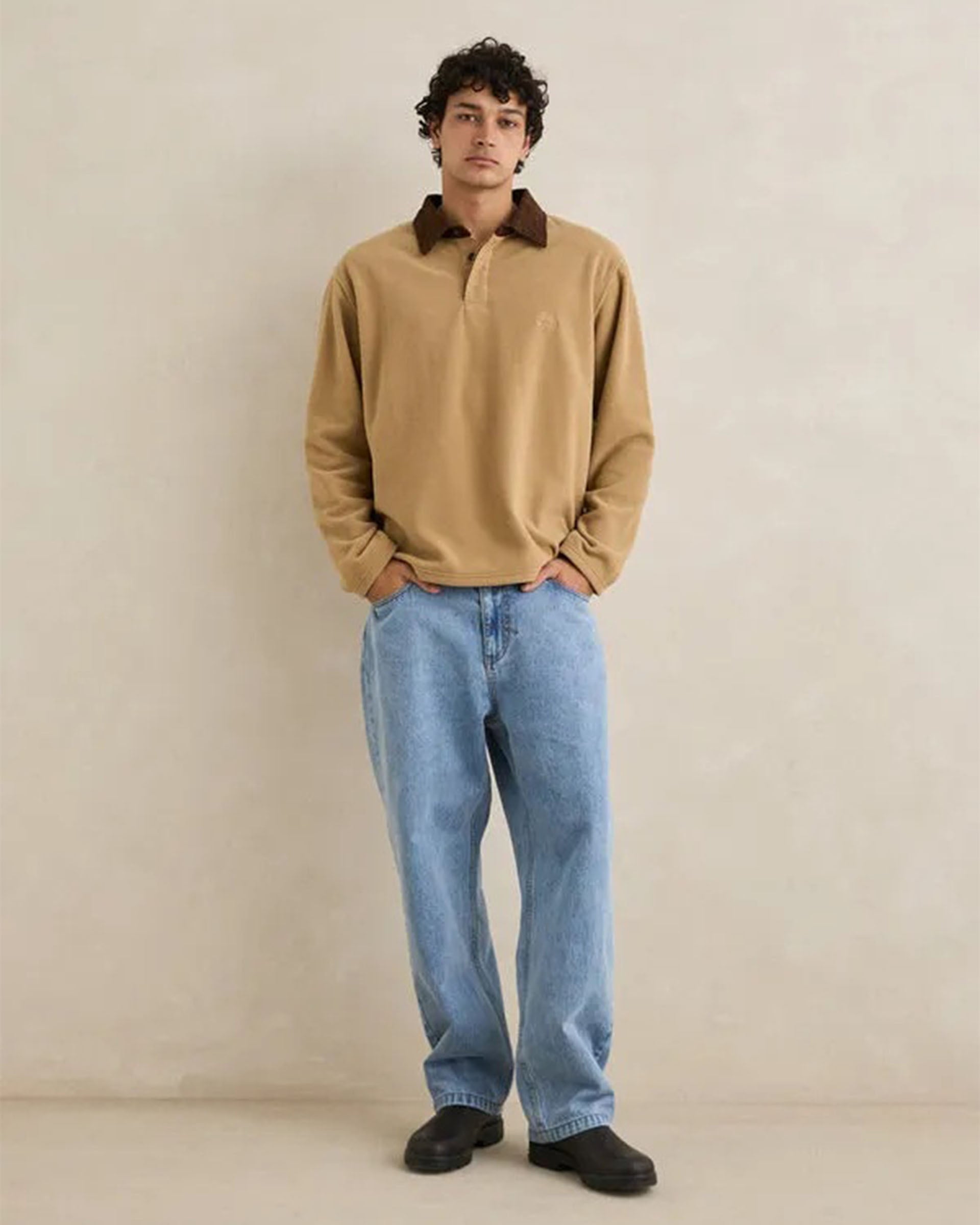 Rhythm Awake Polar Fleece Polo - Tobacco