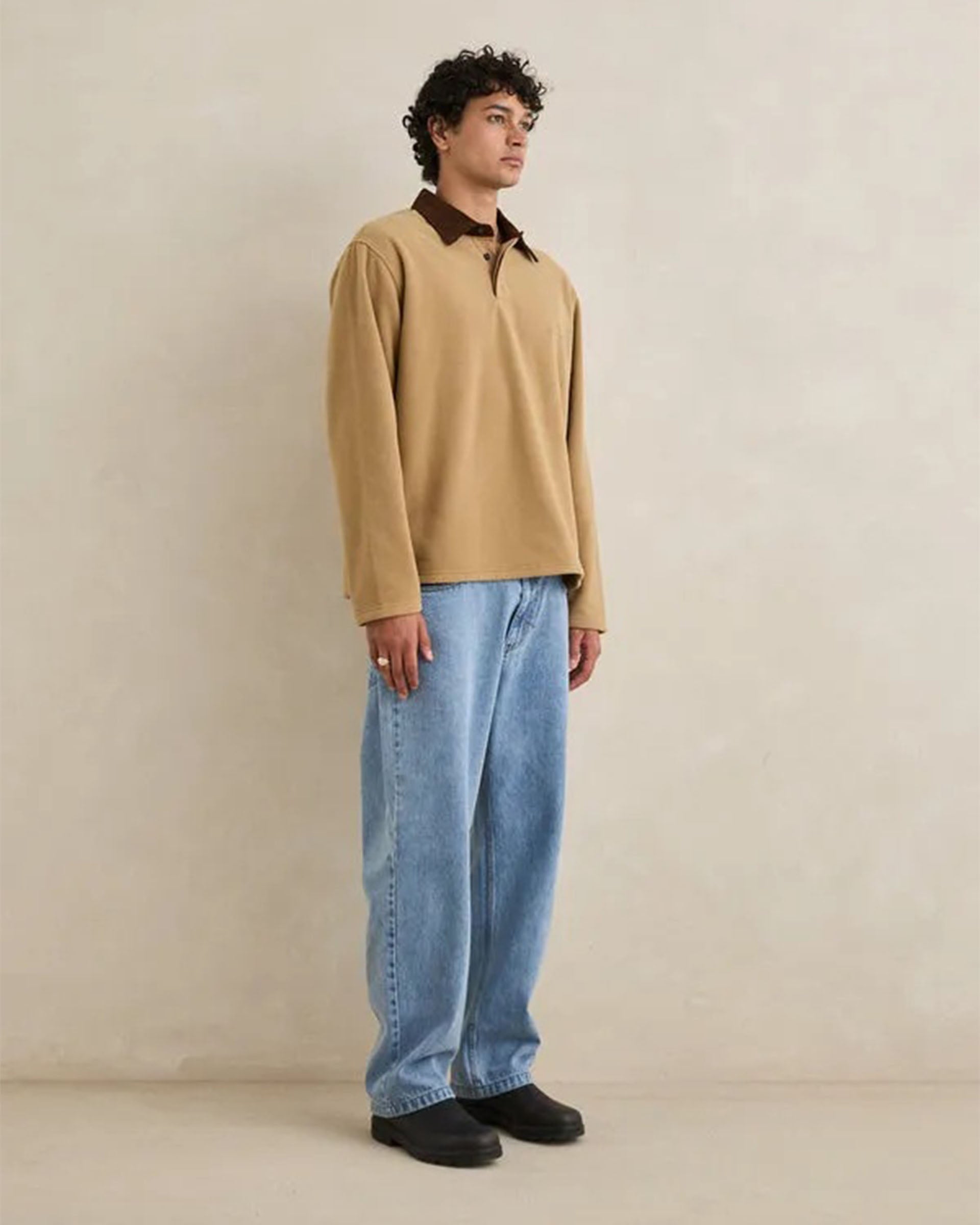 Rhythm Awake Polar Fleece Polo - Tobacco