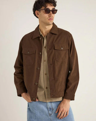 Brushed Twill Trucker - Brown