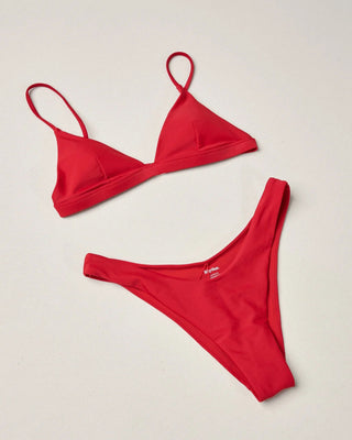 Rhythm Women's Classic Hi Cut Pant Bikini Bottom - Cherry