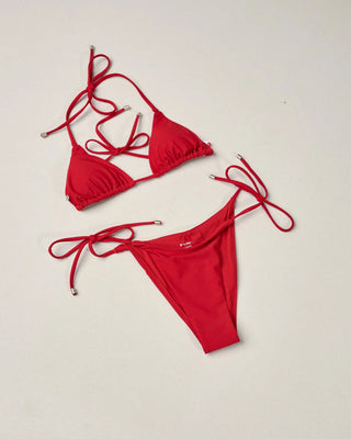 Rhythm Women's Classic Slide Tri Bikini Top - Cherry