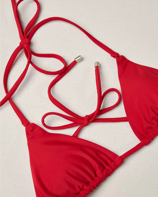Rhythm Women's Classic Slide Tri Bikini Top - Cherry
