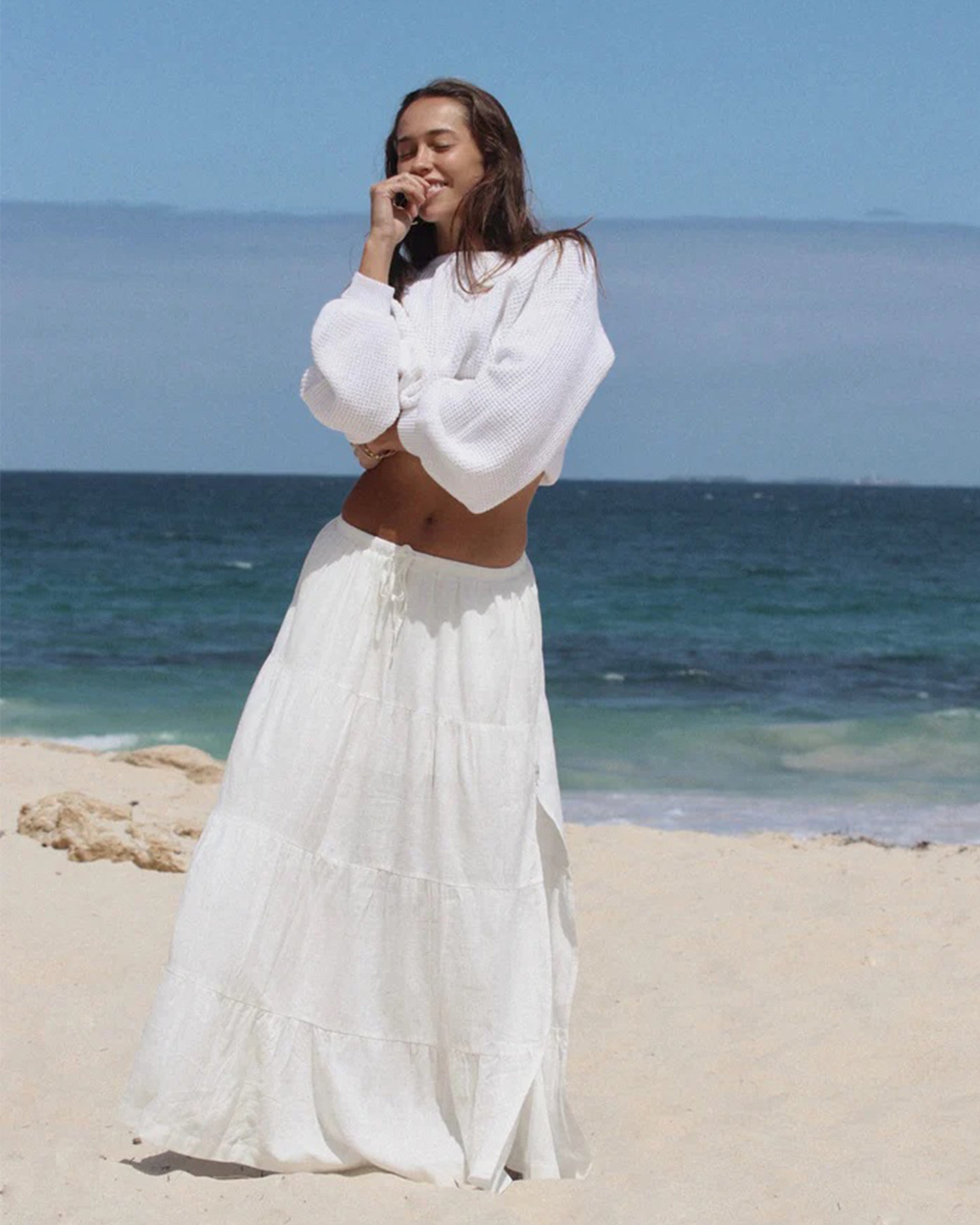 Classic Tiered Maxi Skirt - White – Jack's Surfboards